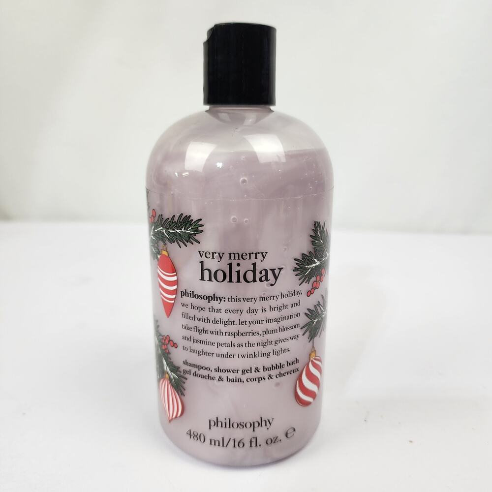 Philosophy Very Merry Holiday Shampoo Shower Gel Shampoo 16 Oz New Sealed